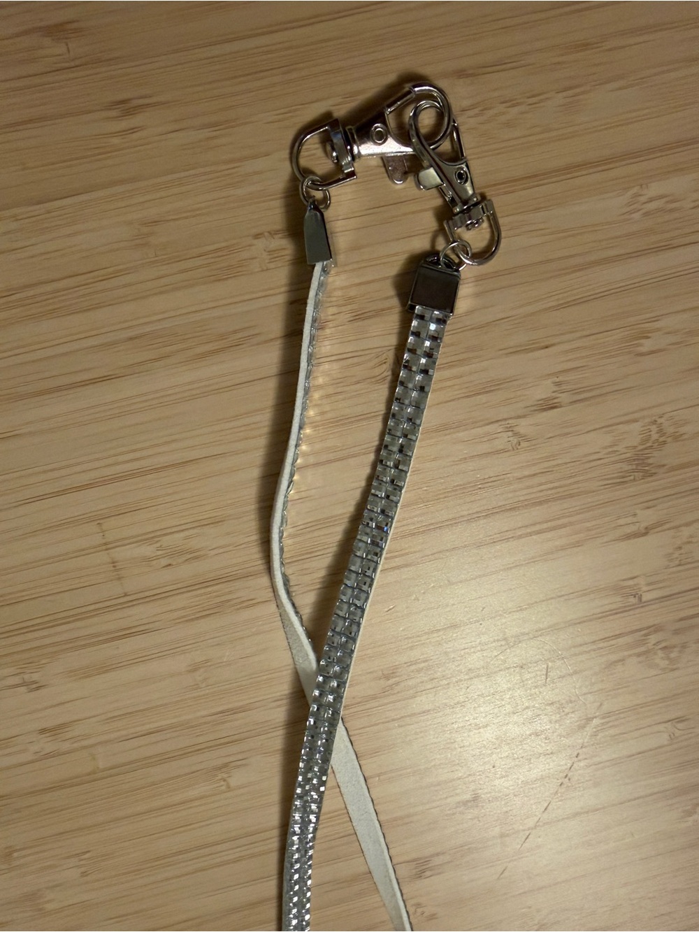 Women's Silver Rhinestone long lanyard Strap